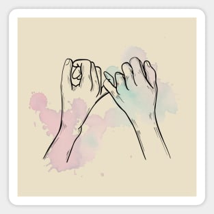 Pinky Promise Hand drawn Magnet